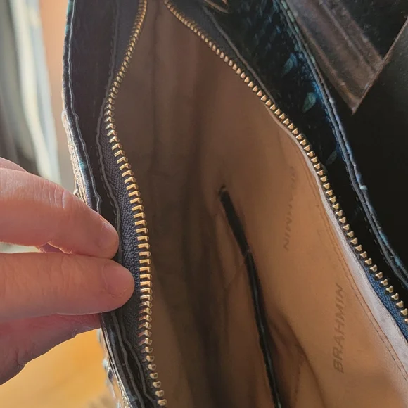 Brahmin Leia Blue Patina Melbourne Crossbody Bag - Picture 15 of 16